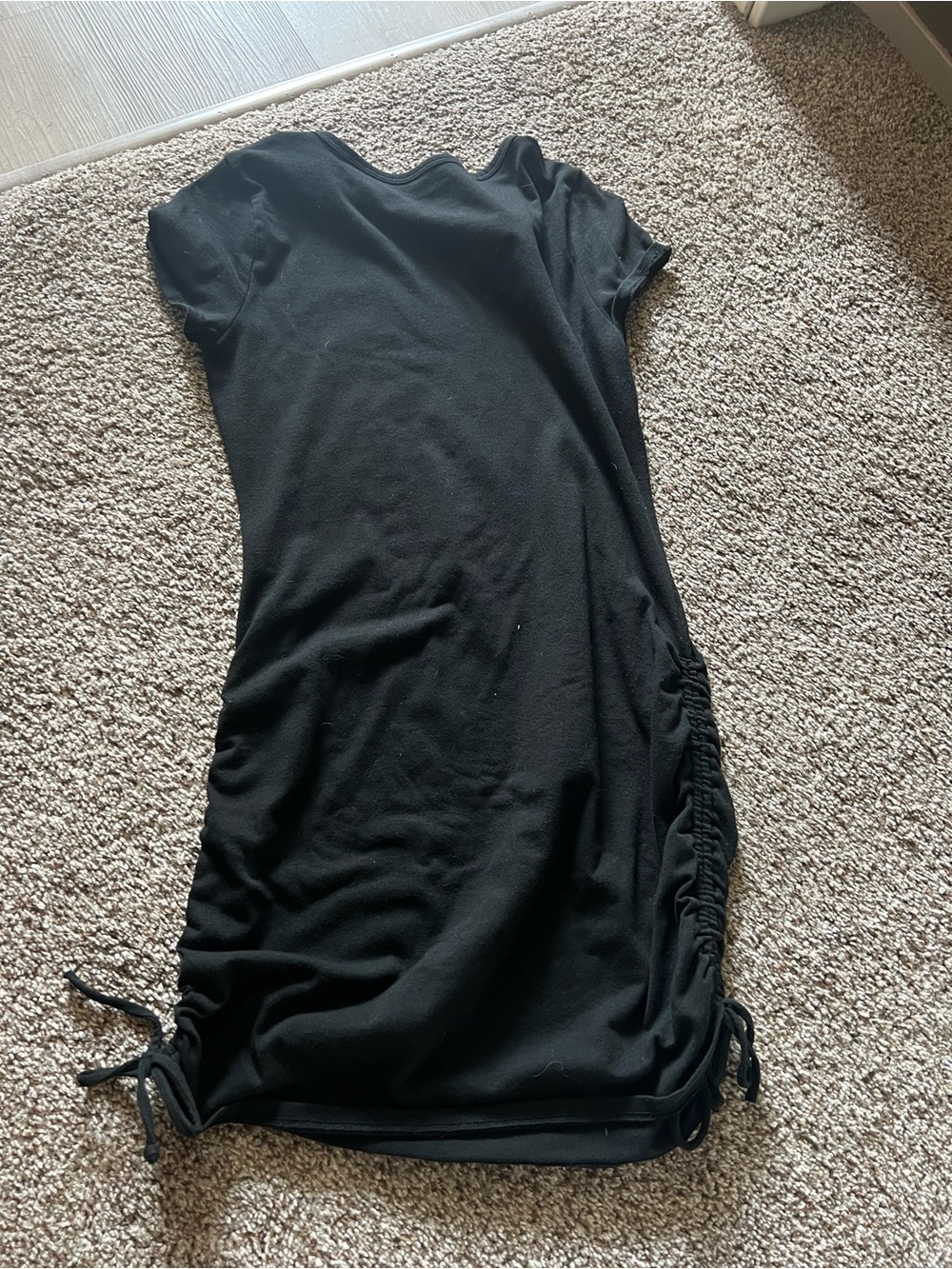 wild fable Black Ruched-Side Mini Dress